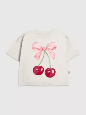 Barn-T-shirt med Cherry Bow-motiv