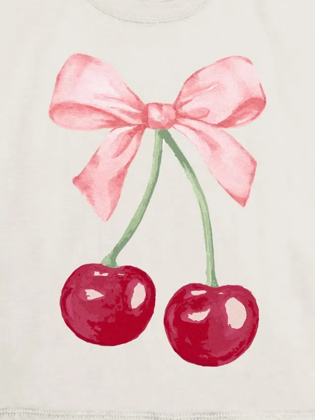 Barn-T-shirt med Cherry Bow-motiv