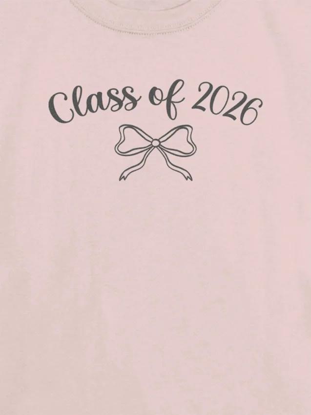Barn-t-shirt med ”Class of 2026”-motiv och rosett