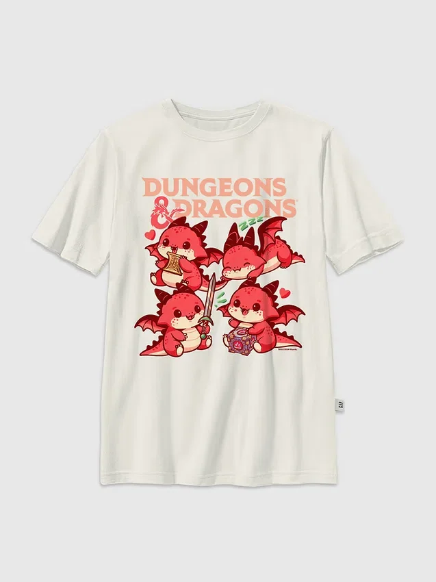 Barn-T-shirt med Dungeons & Dragons-chibi-motiv