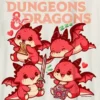 Barn-T-shirt med Dungeons & Dragons-chibi-motiv