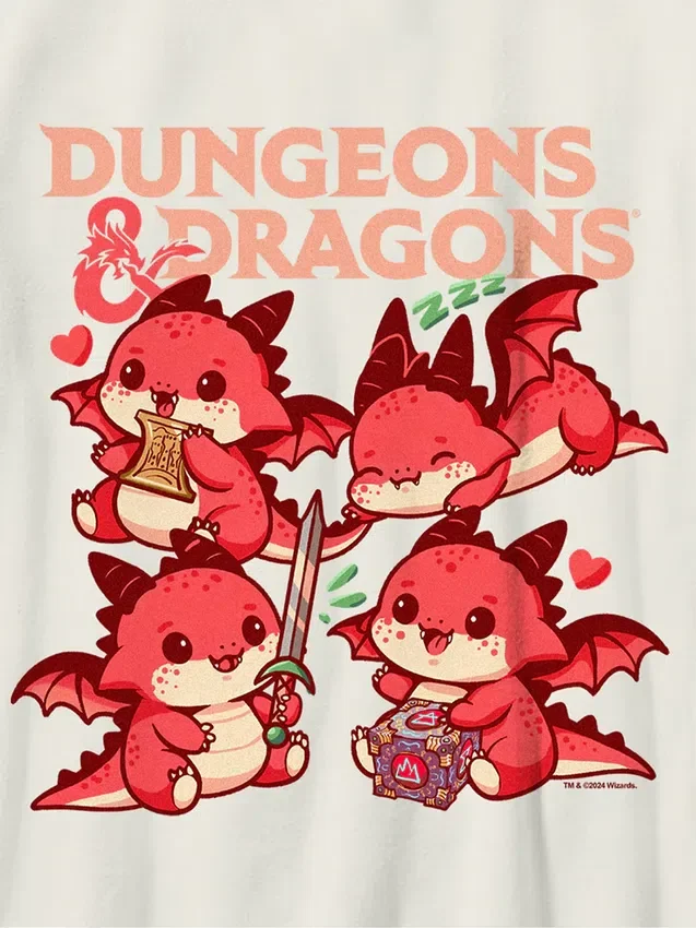 Barn-T-shirt med Dungeons & Dragons-chibi-motiv
