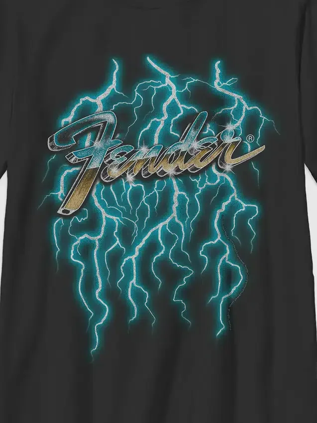 Barn-T-shirt med Fender Lightning-motiv