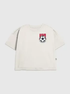 Barn-t-shirt med fotbollsmotiv