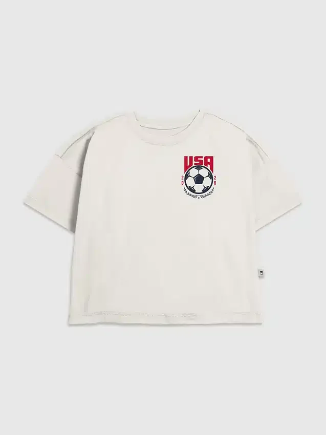 Barn-t-shirt med fotbollsmotiv