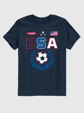 Barn-t-shirt med fotbollsmotiv från USA