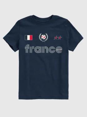 Barn-T-shirt med fotbollströje-motiv från Frankrike
