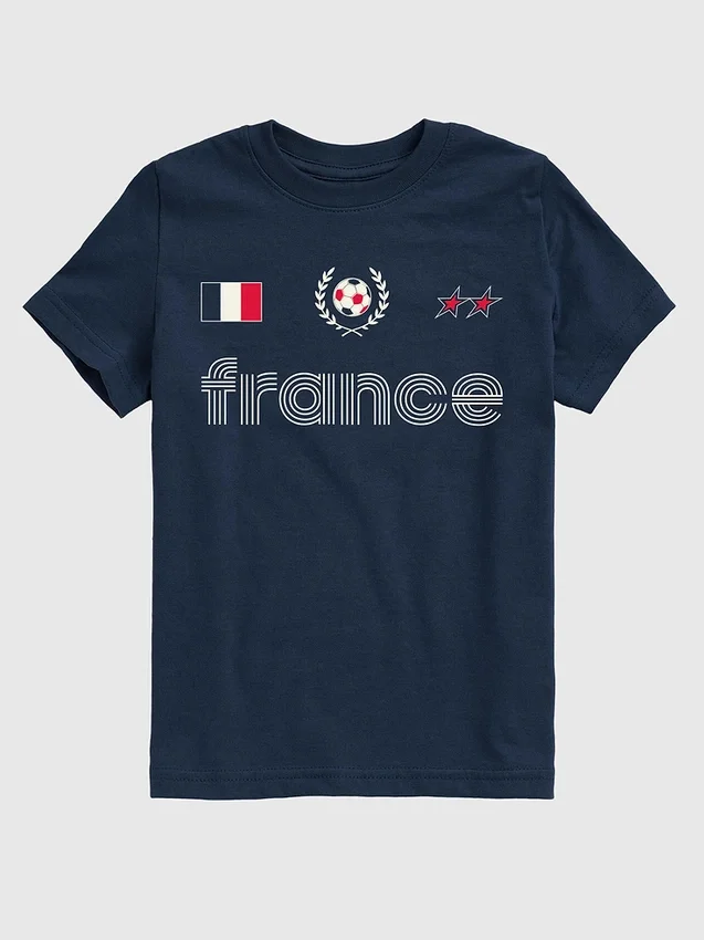 Barn-T-shirt med fotbollströje-motiv från Frankrike