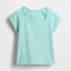 Barn-T-shirt med fyrkantig halsringning