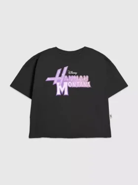 Barn-T-shirt med Hannah Montana-logotyp i glamourstil