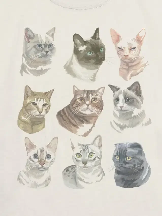 Barn-t-shirt med kattansiktsmotiv