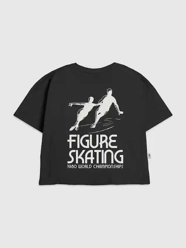 Barn-T-shirt med konståkningsmotiv