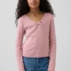 Barn-T-shirt med korsad rosett framtill