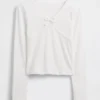 Barn-T-shirt med korsad rosett framtill
