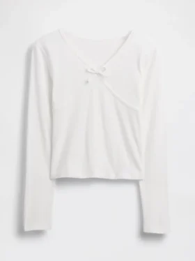 Barn-T-shirt med korsad rosett framtill