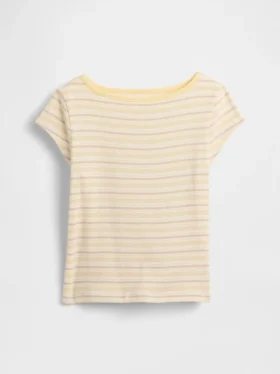 Barn-T-shirt med korta ärmar och figursydd passform