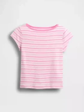 Barn-T-shirt med korta ärmar och figursydd passform