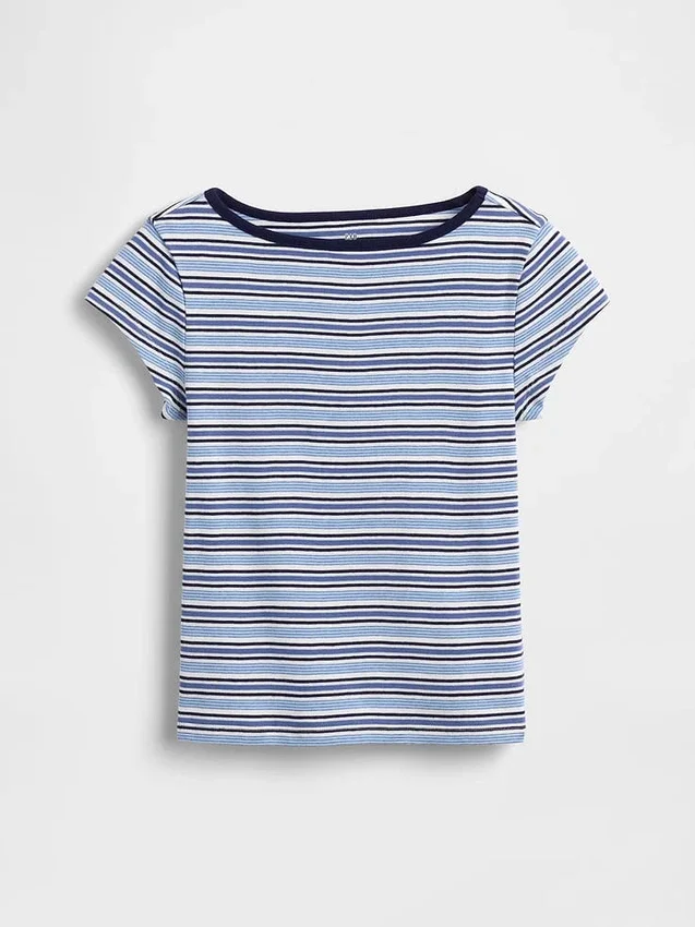Barn-T-shirt med korta ärmar och figursydd passform