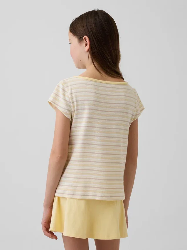 Barn-T-shirt med korta ärmar och figursydd passform