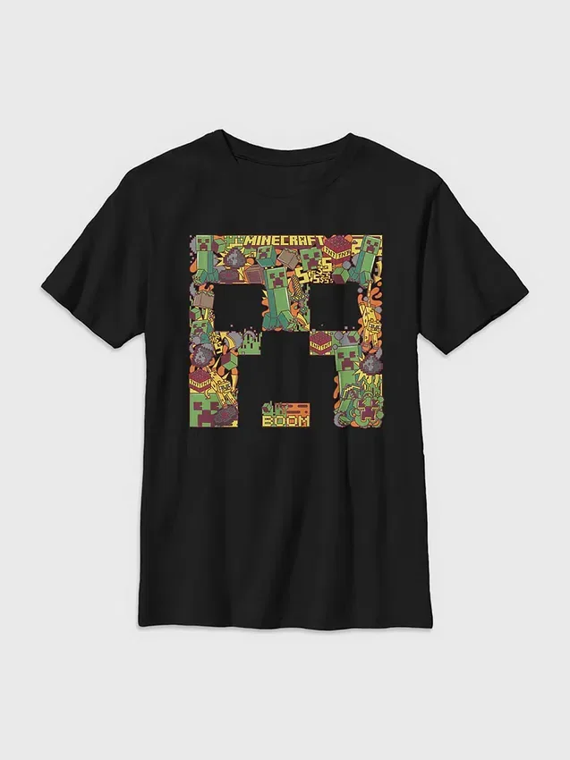 Barn-T-shirt med Minecraft-motiv