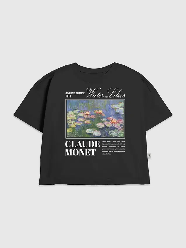 Barn-T-shirt med Monet-motiv med näckrosor