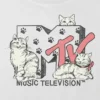 Barn-T-shirt med MTV-katter-tryck, boxig och kort