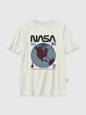 Barn-t-shirt med NASA-retroglob-motiv