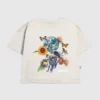 Barn-t-shirt med NASA-rymdmotiv och blommönster