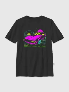 Barn-T-shirt med neonmönster av Toyota Supra