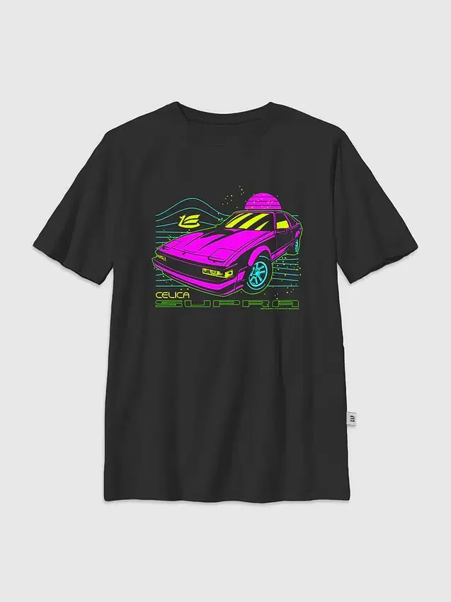 Barn-T-shirt med neonmönster av Toyota Supra