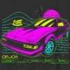 Barn-T-shirt med neonmönster av Toyota Supra