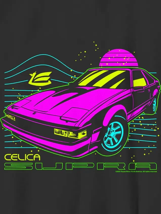 Barn-T-shirt med neonmönster av Toyota Supra