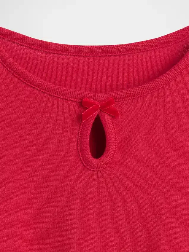 Barn-T-shirt med nyckelhålsrosett