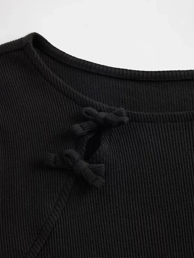 Barn-T-shirt med ribbad rosett