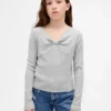 Barn-T-shirt med rosett vid halsen