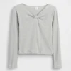 Barn-T-shirt med rosett vid halsen