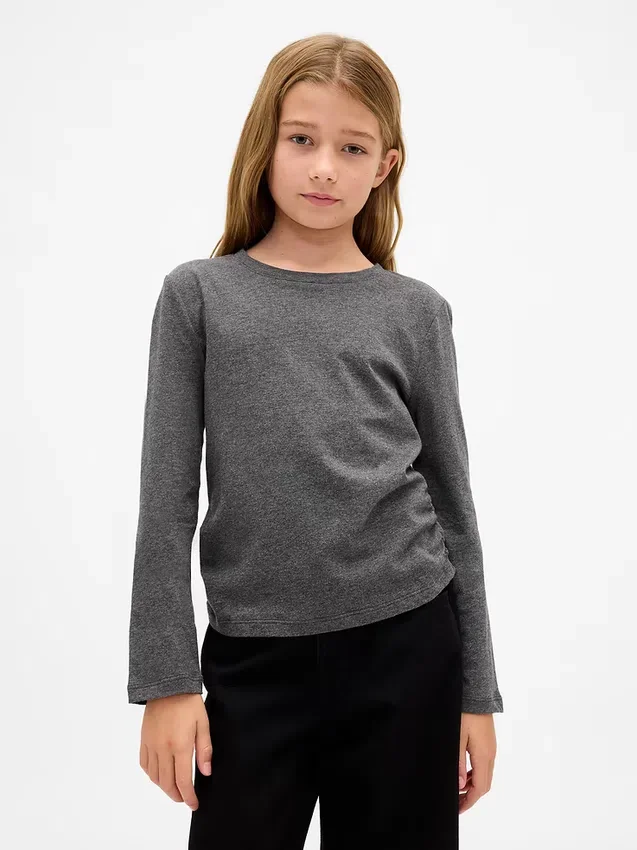 Barn-T-shirt med rynkade sidor
