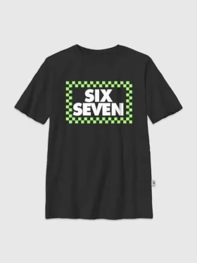 Barn-T-shirt med Six Seven-rutmönster