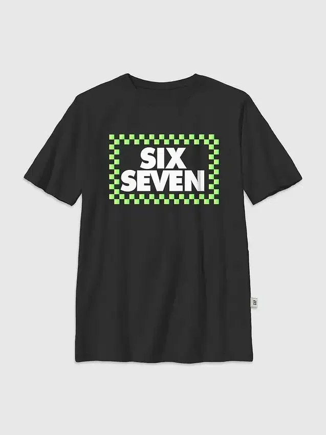 Barn-T-shirt med Six Seven-rutmönster