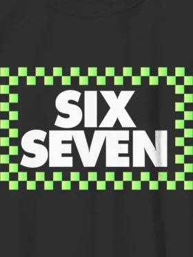Barn-T-shirt med Six Seven-rutmönster