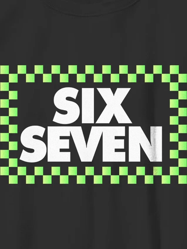 Barn-T-shirt med Six Seven-rutmönster