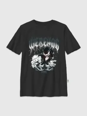 Barn-T-shirt med Sonic the Hedgehog-motiv i metall