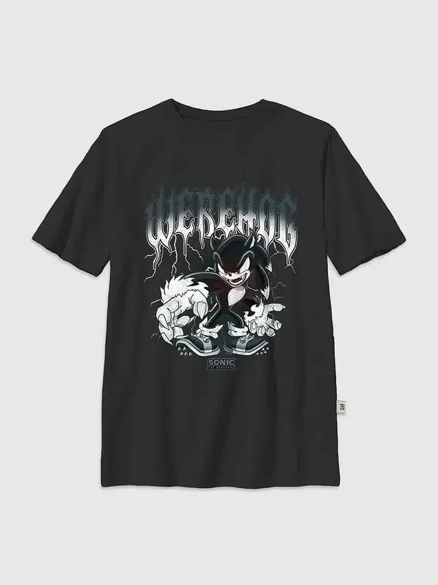 Barn-T-shirt med Sonic the Hedgehog-motiv i metall