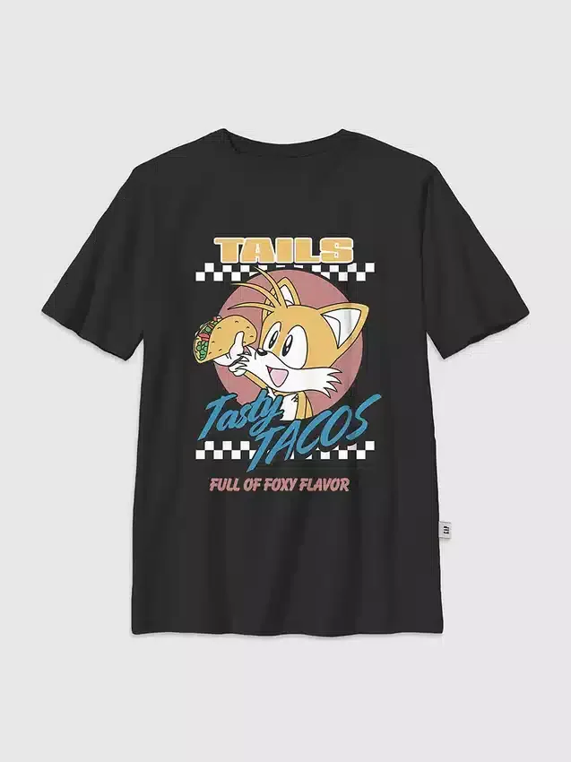 Barn-T-shirt med Sonic the Hedgehog Tails Tacos-motiv