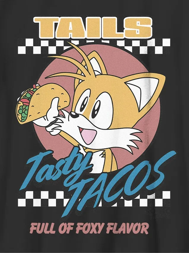 Barn-T-shirt med Sonic the Hedgehog Tails Tacos-motiv