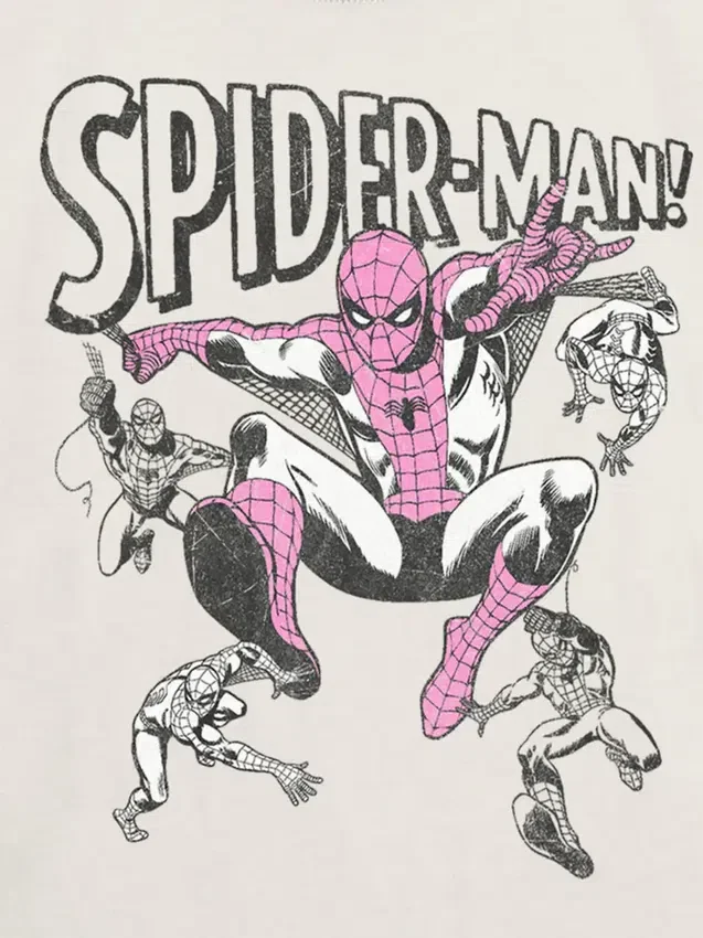 Barn-t-shirt med Spider-Man-motiv i vintage-stil