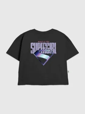 Barn-T-shirt med Supergirl-logotyp i lila