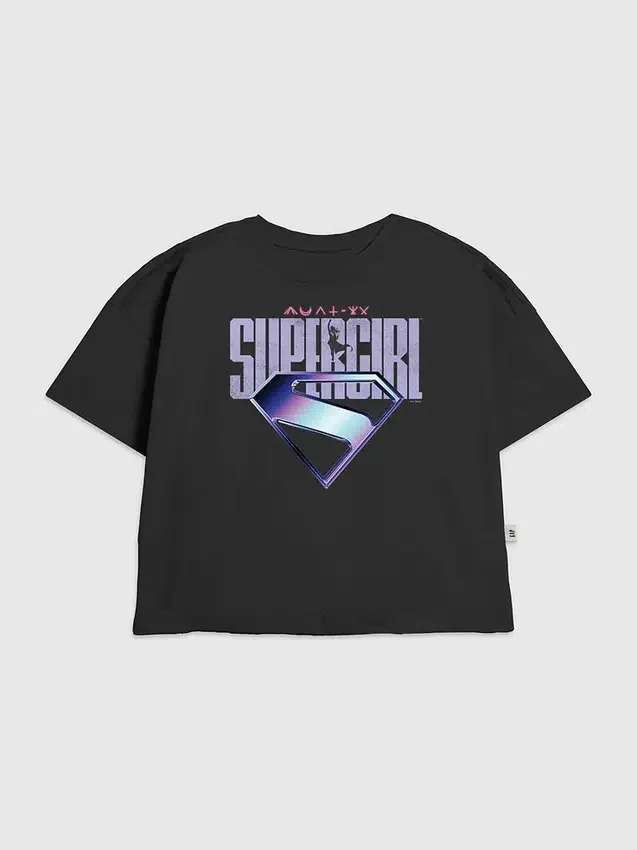Barn-T-shirt med Supergirl-logotyp i lila