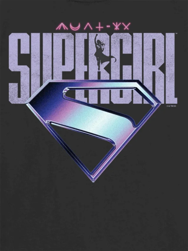 Barn-T-shirt med Supergirl-logotyp i lila