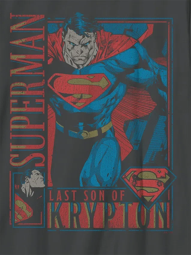 Barn-T-shirt med Superman Retro-motiv